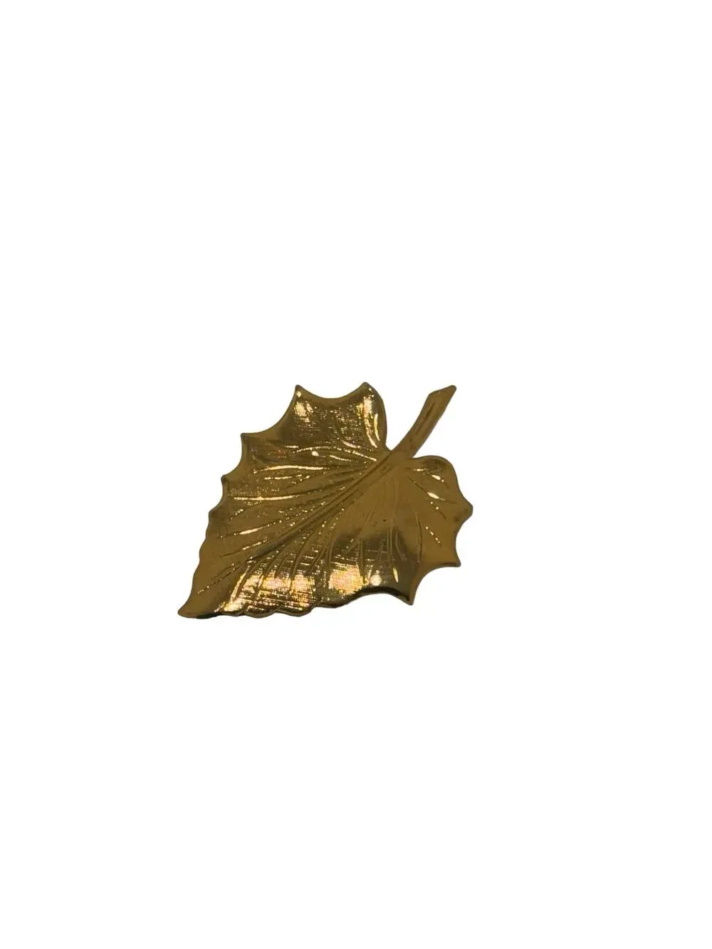 Gold Tone Metal Leaf Pin Autumn Fall